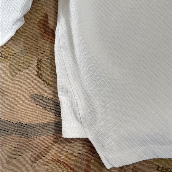 Helmut Lang White Textured Short Sleeve Cropped Top - Picture 9 of 12